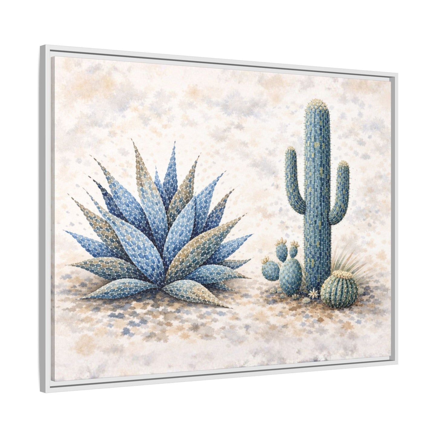 Blue Desert Botanicals Matte Canvas, Framed (Multi - color) - ZumBuys