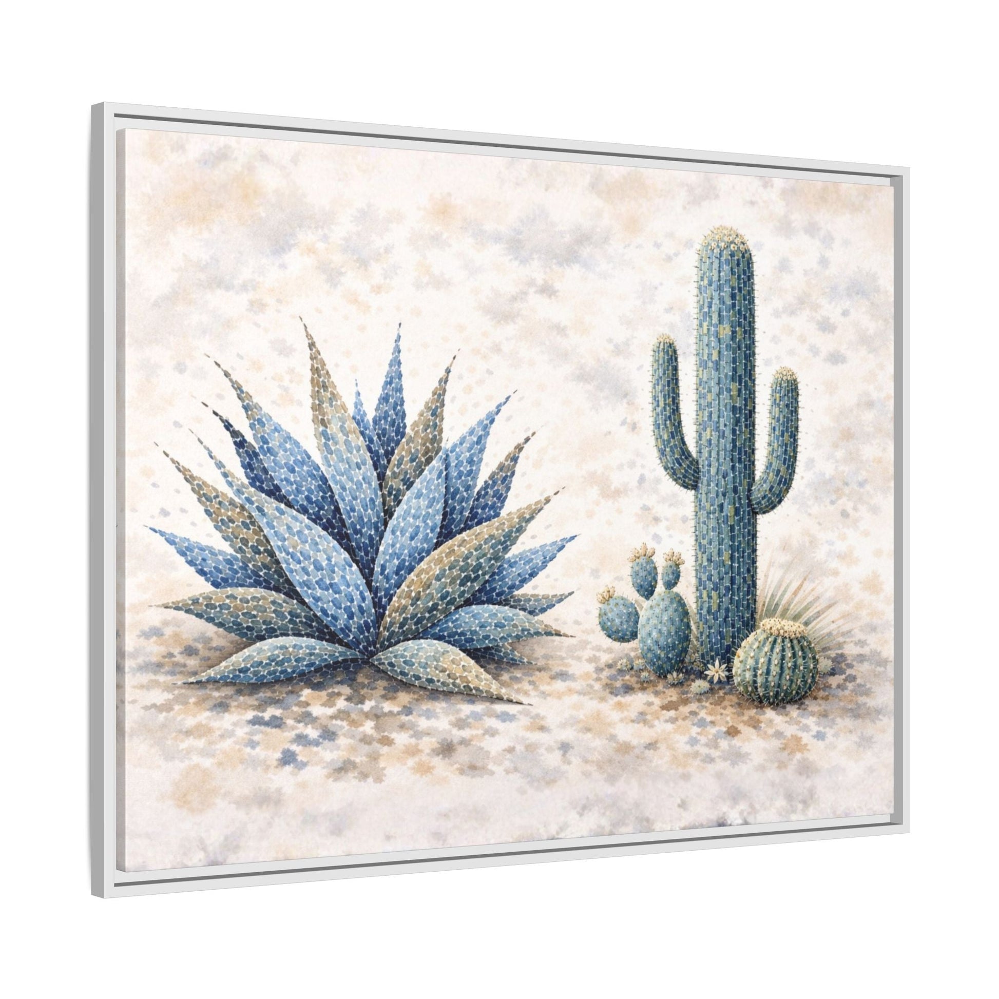 Blue Desert Botanicals Matte Canvas, Framed (Multi - color) - ZumBuys