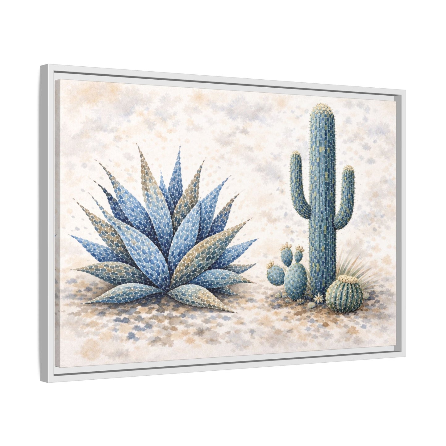 Blue Desert Botanicals Matte Canvas, Framed (Multi - color) - ZumBuys