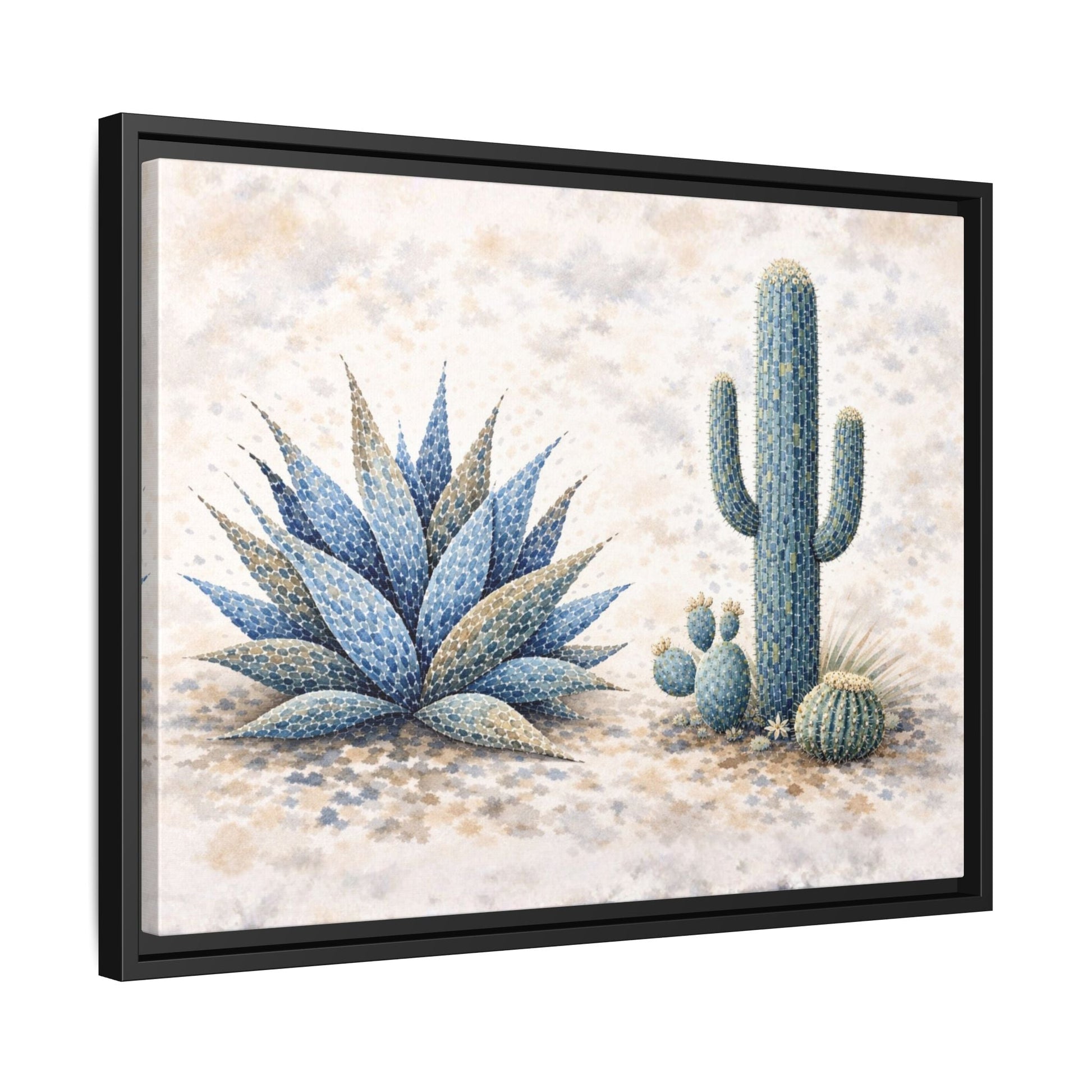 Blue Desert Botanicals Matte Canvas, Framed (Multi - color) - ZumBuys