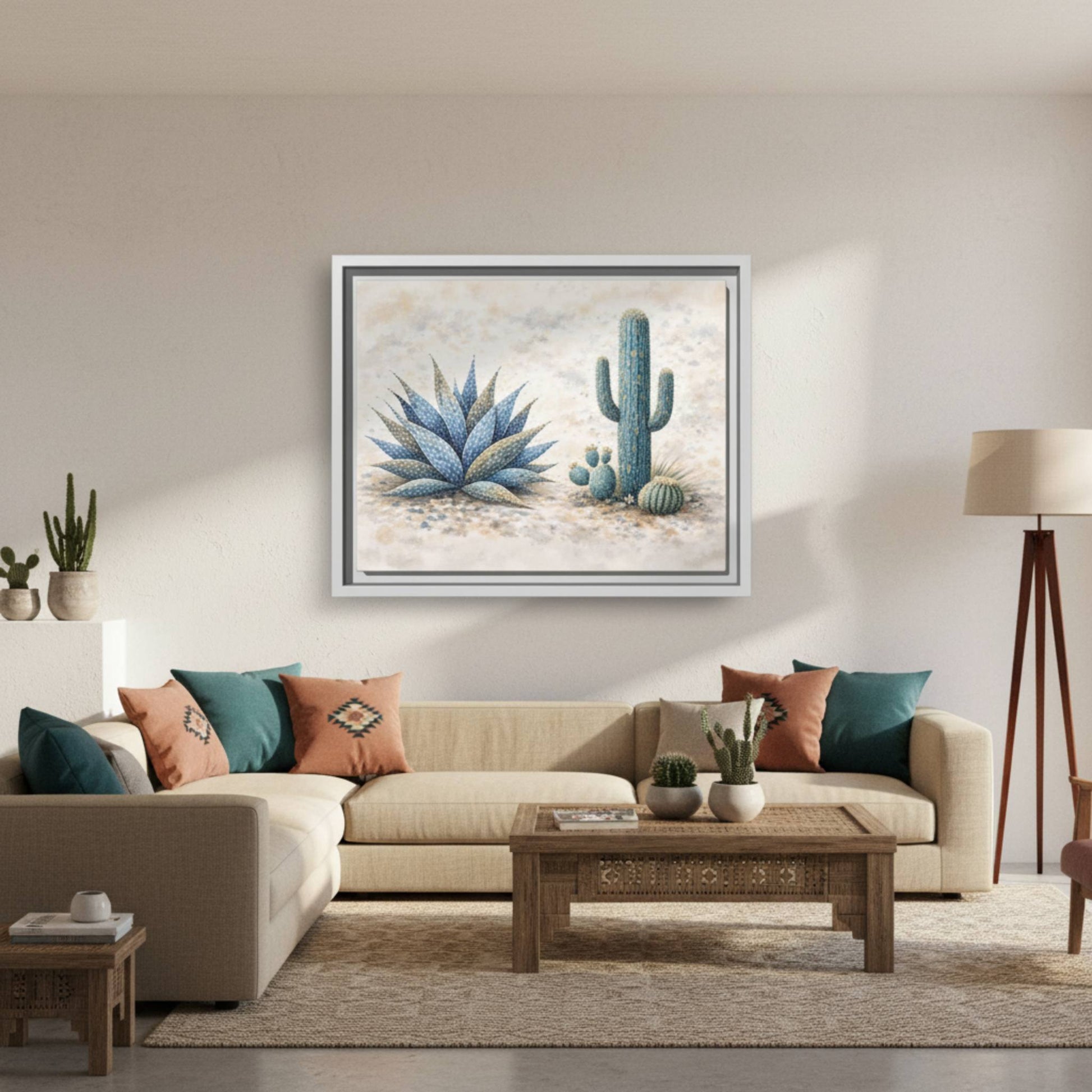 Blue Desert Botanicals Matte Canvas, Framed (Multi - color) - ZumBuys