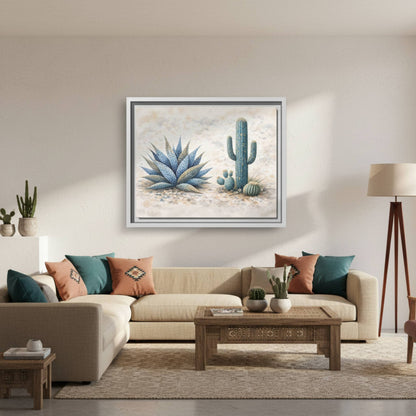 Blue Desert Botanicals Matte Canvas, Framed (Multi - color) - ZumBuys