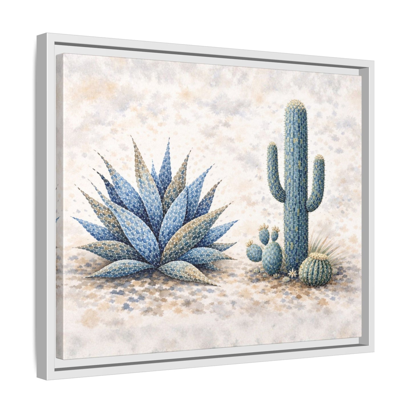Blue Desert Botanicals Matte Canvas, Framed (Multi - color) - ZumBuys