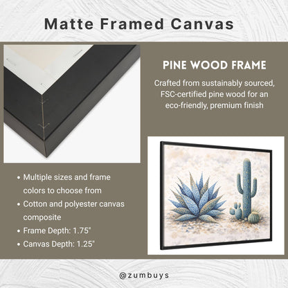 Blue Desert Botanicals Matte Canvas, Framed (Multi - color) - ZumBuys