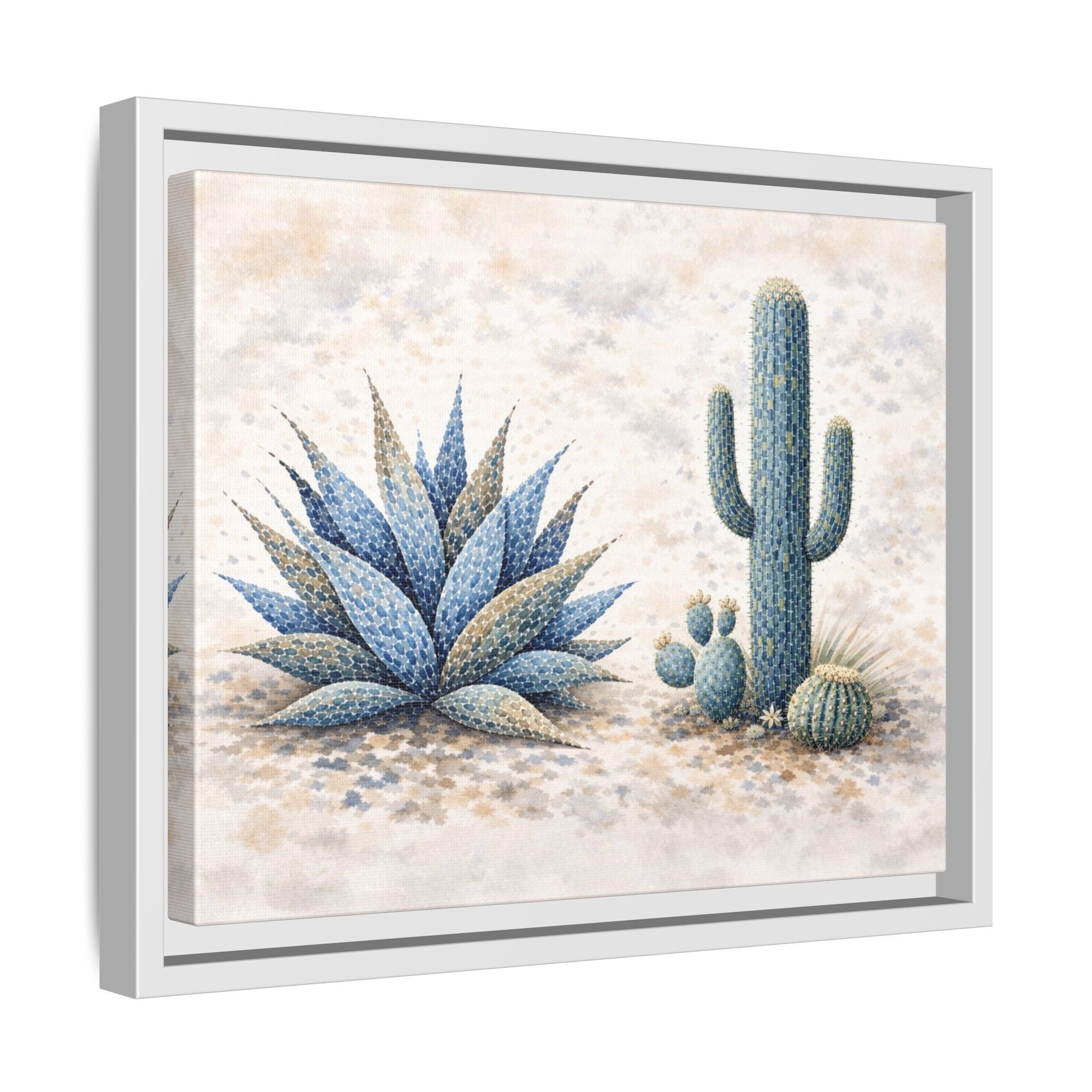Blue Desert Botanicals Matte Canvas, Framed (Multi - color) - ZumBuys