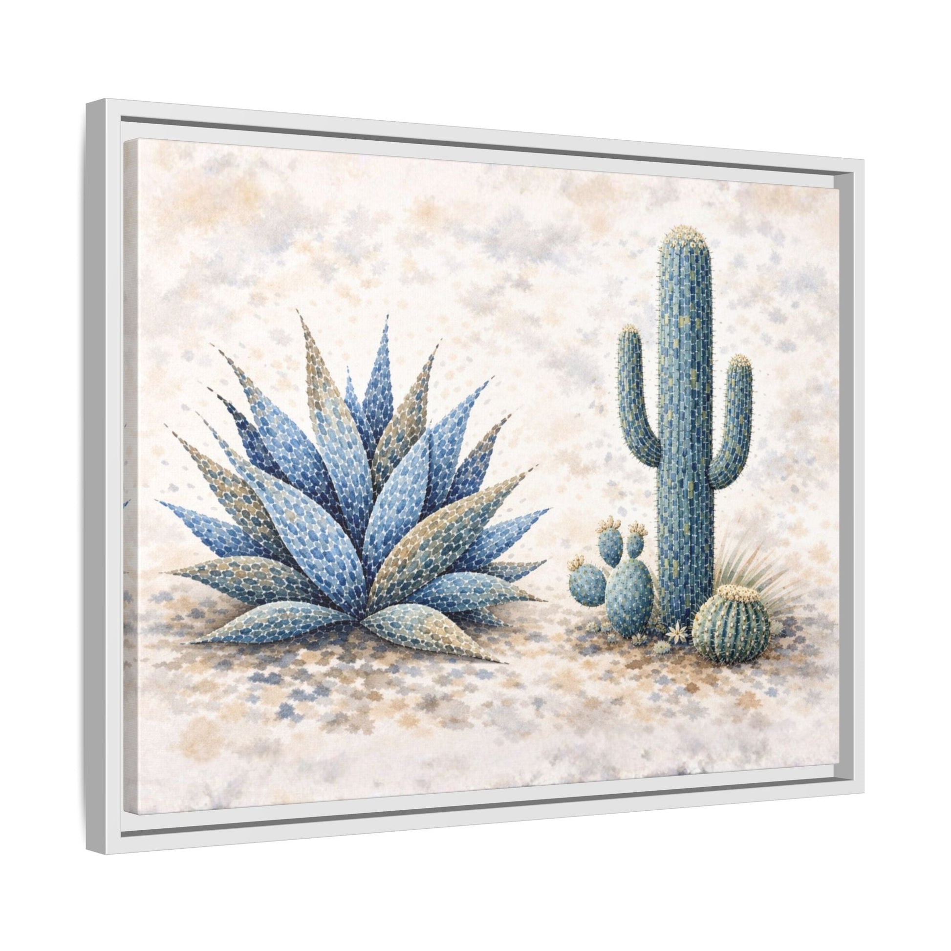 Blue Desert Botanicals Matte Canvas, Framed (Multi - color) - ZumBuys