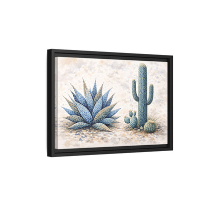 Blue Desert Botanicals Matte Canvas, Framed (Multi - color) - ZumBuys