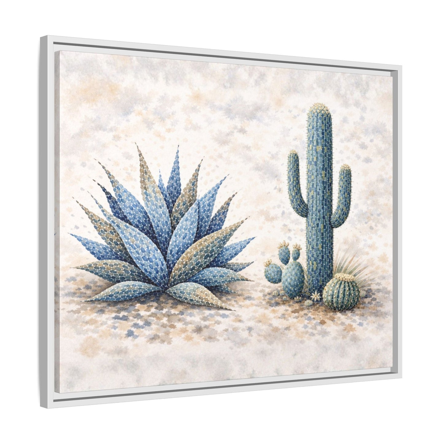 Blue Desert Botanicals Matte Canvas, Framed (Multi - color) - ZumBuys