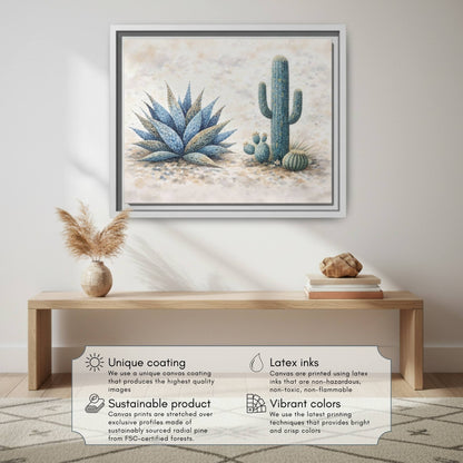 Blue Desert Botanicals Matte Canvas, Framed (Multi - color) - ZumBuys