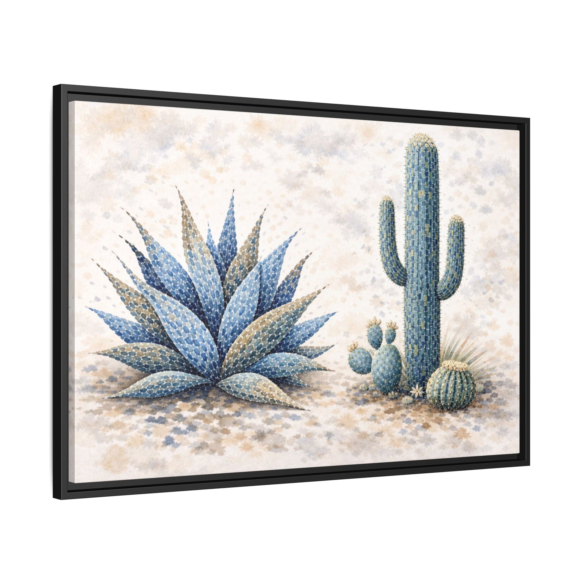 Blue Desert Botanicals Matte Canvas, Framed (Multi - color) - ZumBuys
