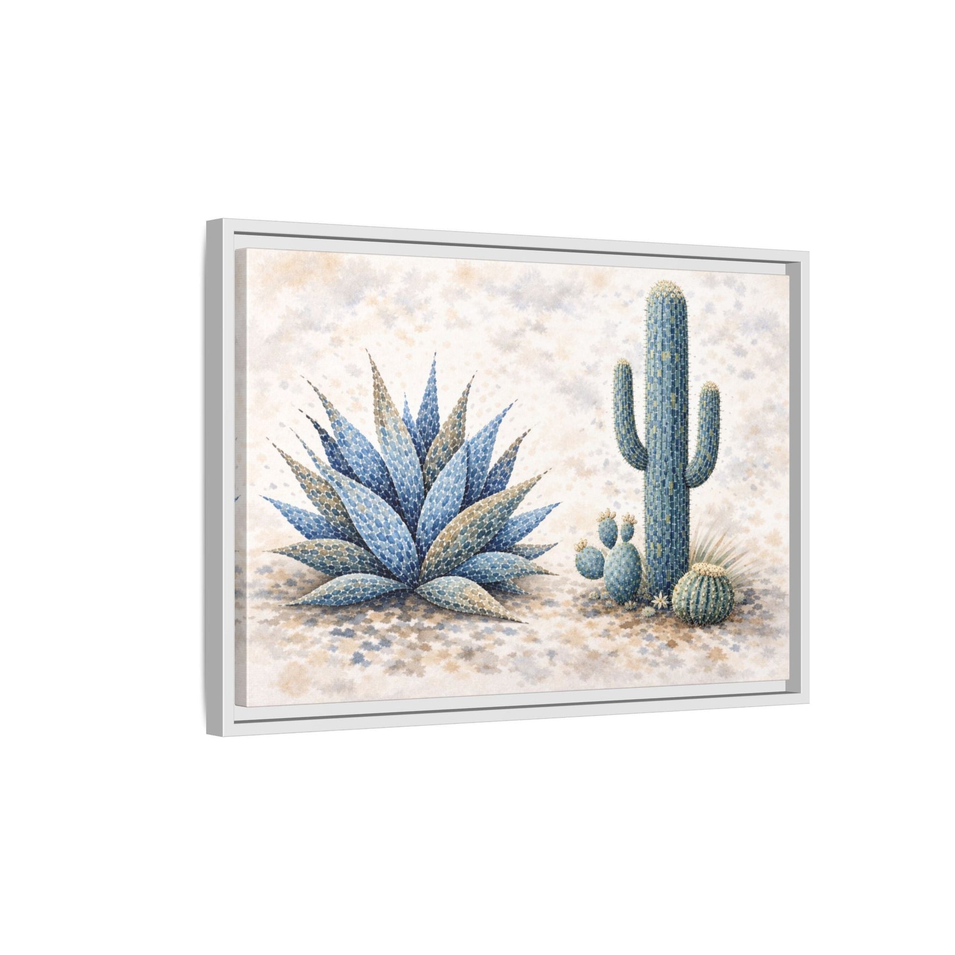 Blue Desert Botanicals Matte Canvas, Framed (Multi - color) - ZumBuys