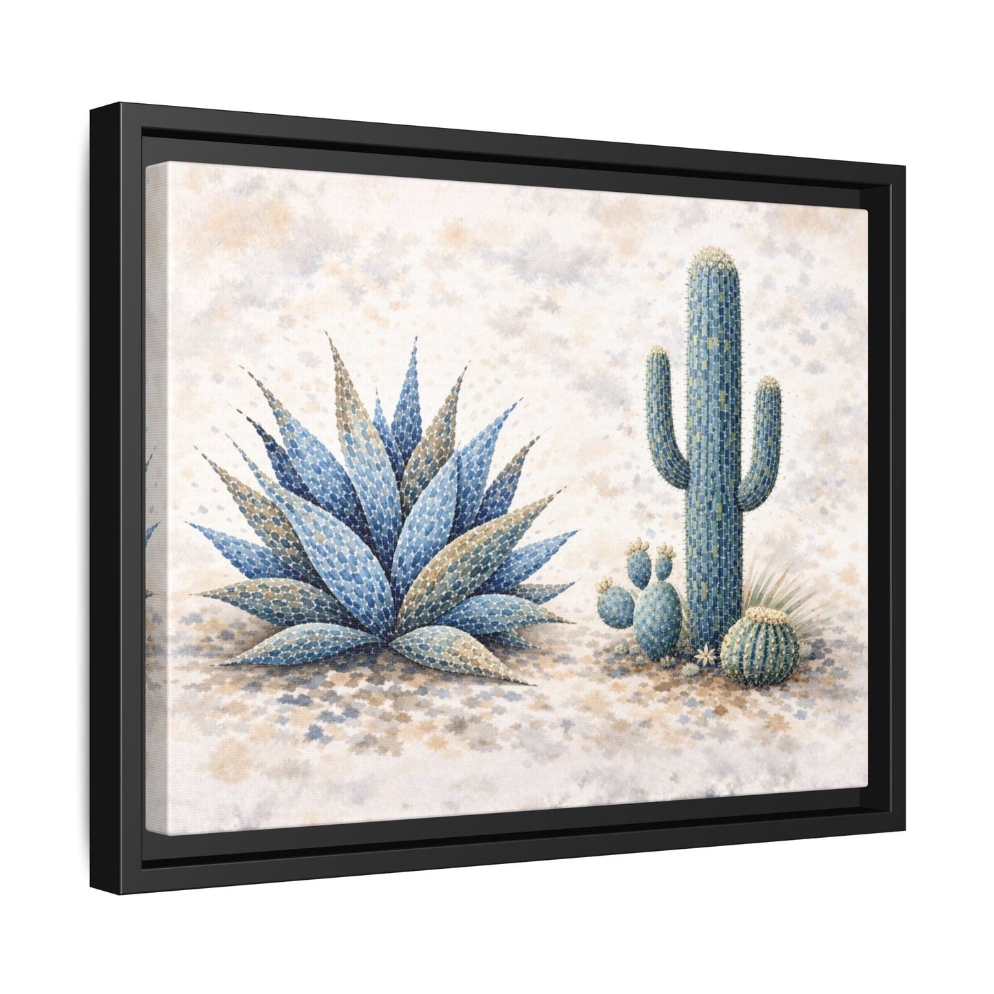 Blue Desert Botanicals Matte Canvas, Framed (Multi - color) - ZumBuys