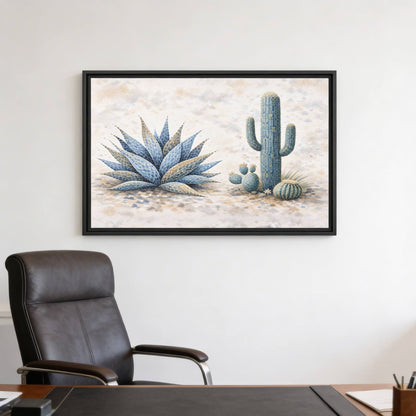 Blue Desert Botanicals Matte Canvas, Framed (Multi - color) - ZumBuys