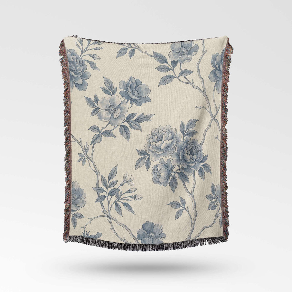 Blue Garden Reverie Woven Blanket - ZumBuys