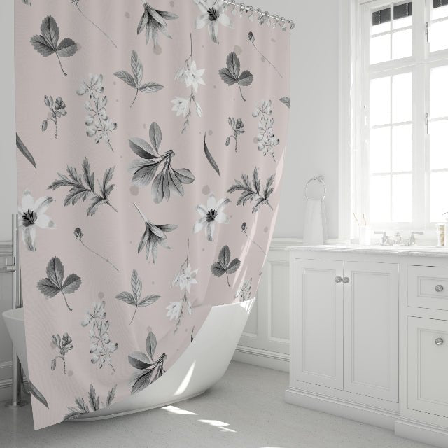 Blush Botanicals Shower Curtains - ZumBuys