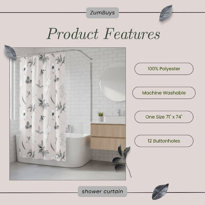 Blush Botanicals Shower Curtains - ZumBuys