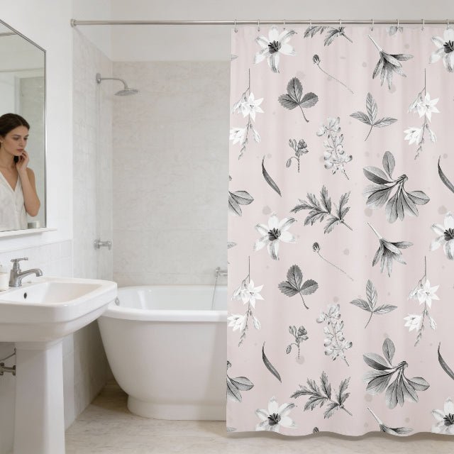 Blush Botanicals Shower Curtains - ZumBuys