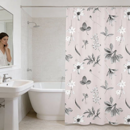 Blush Botanicals Shower Curtains - ZumBuys