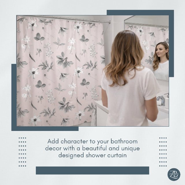 Blush Botanicals Shower Curtains - ZumBuys