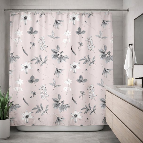 Blush Botanicals Shower Curtains - ZumBuys