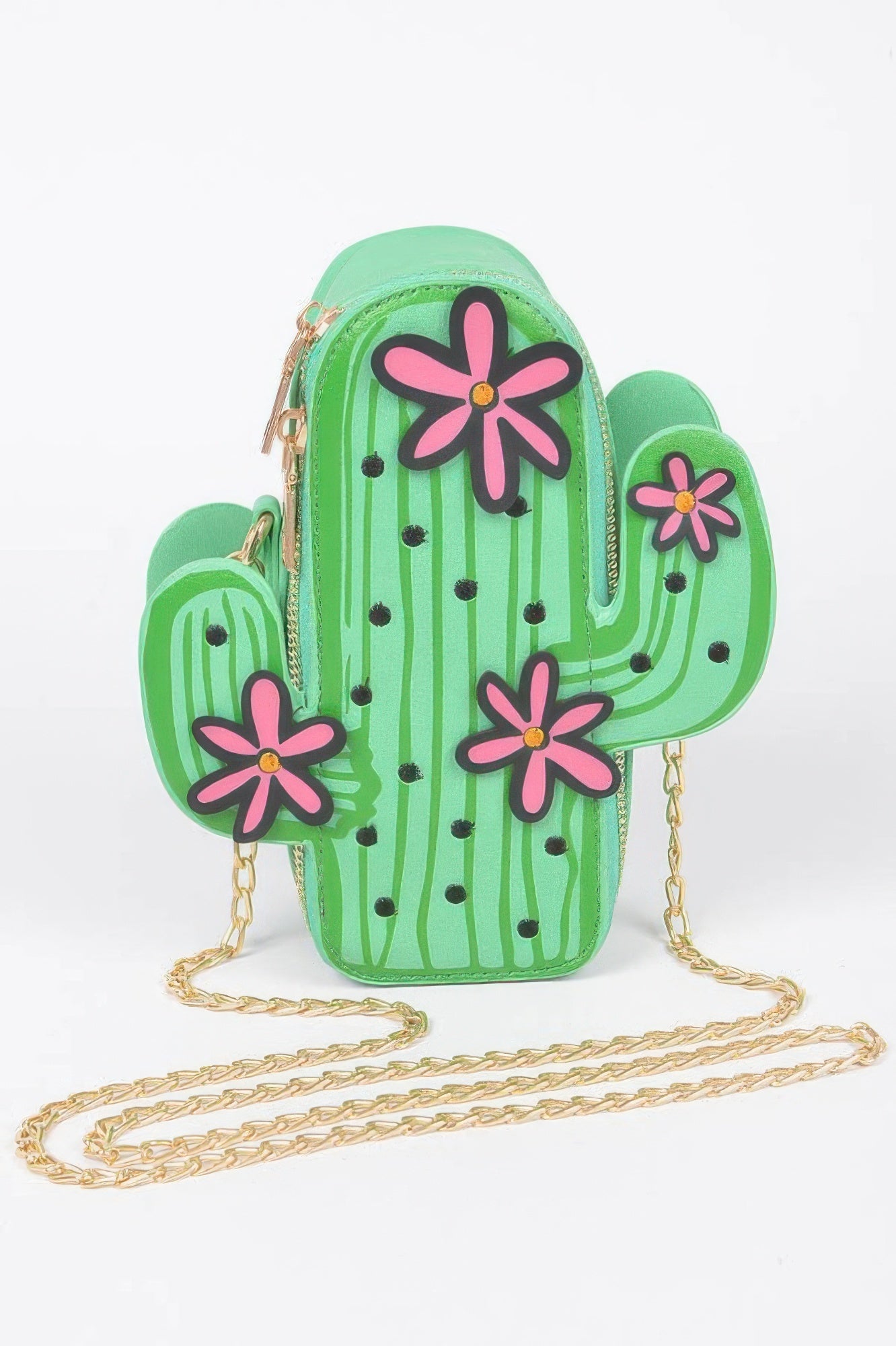 Cactus Crossbody Bag for Women – Novelty Faux Leather Mini Purse with Chain Strap, Cute Festival & Vacation Handbag - ZumBuys