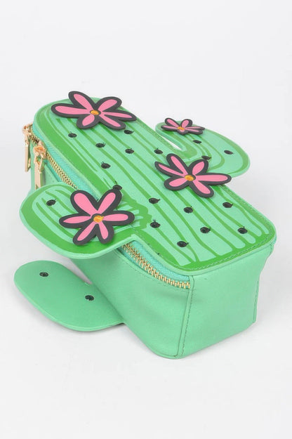 Cactus Crossbody Bag for Women – Novelty Faux Leather Mini Purse with Chain Strap, Cute Festival & Vacation Handbag - ZumBuys