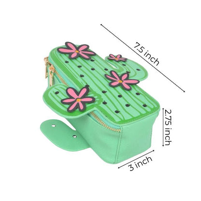 Cactus Crossbody Bag for Women – Novelty Faux Leather Mini Purse with Chain Strap, Cute Festival & Vacation Handbag - ZumBuys