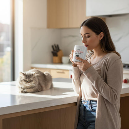Caffeine Cat Girl Mug 11oz - ZumBuys