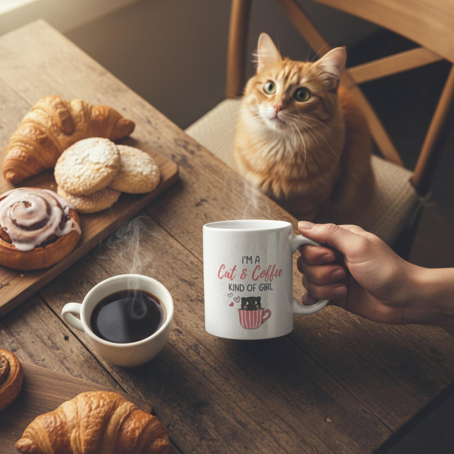 Caffeine Cat Girl Mug 11oz - ZumBuys