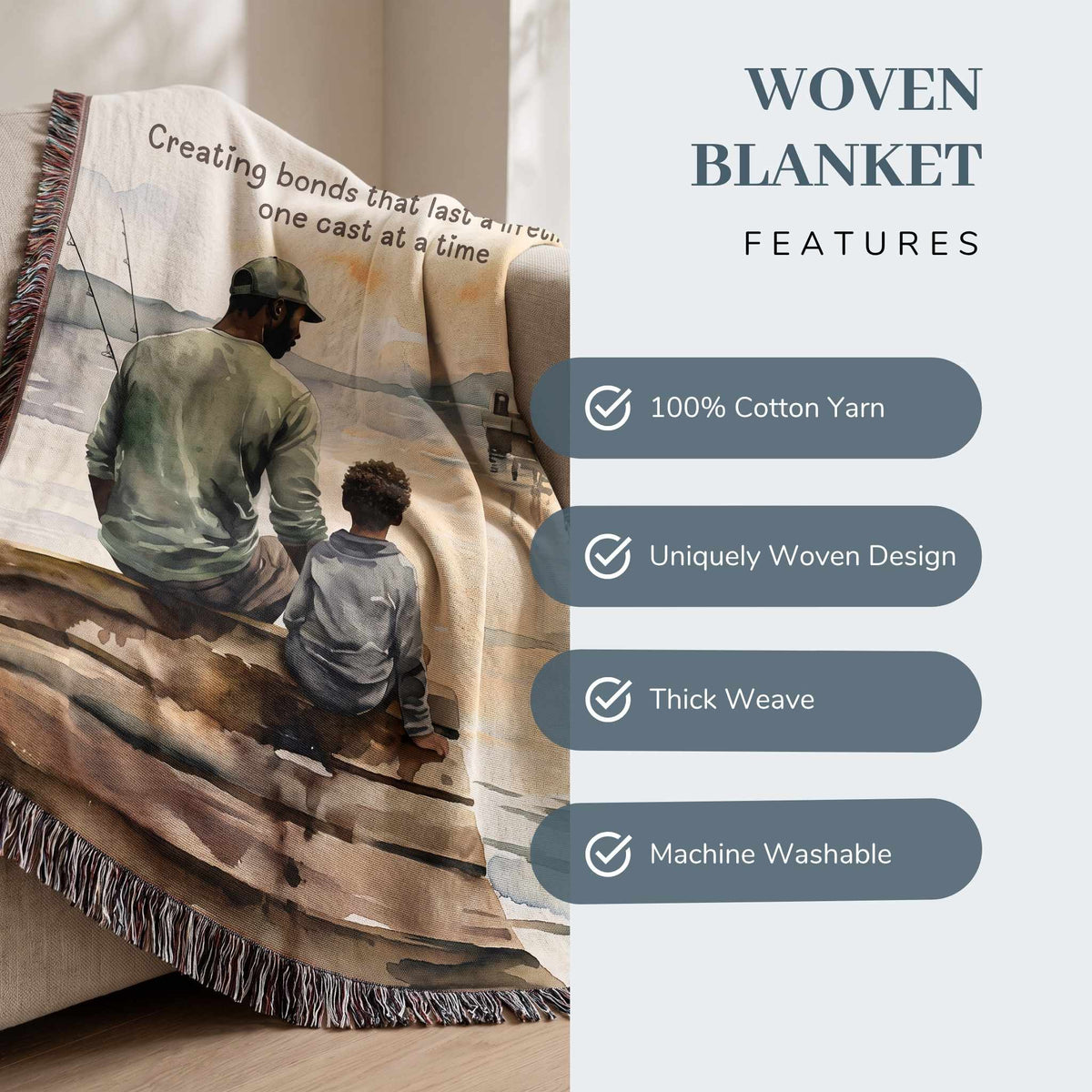 Casting Memories Woven Blanket - ZumBuys