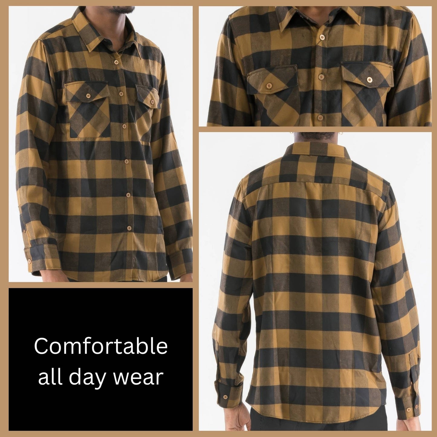 Checkered Long Sleeve Flannel Shirt - ZumBuys