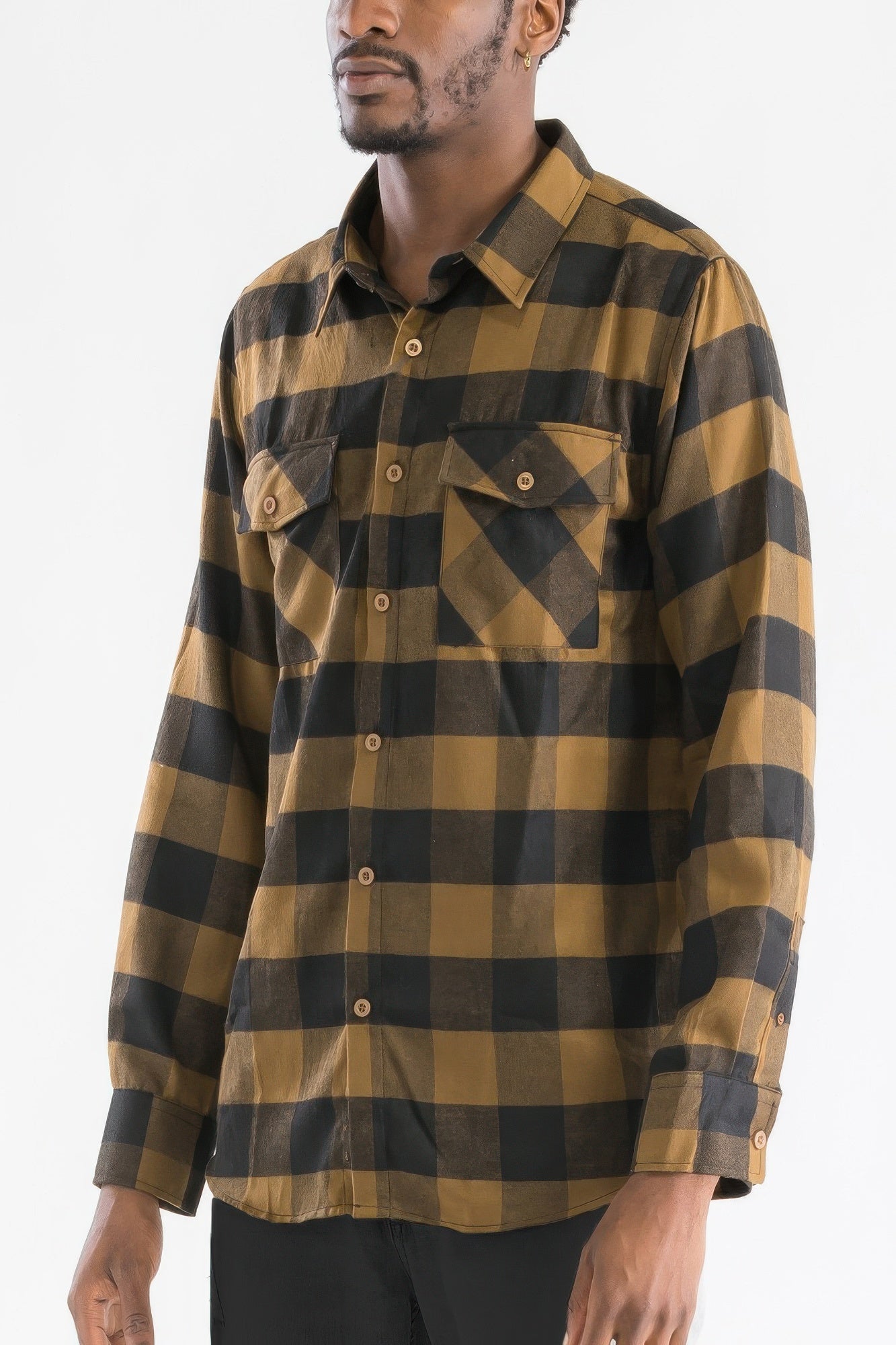 Checkered Long Sleeve Flannel Shirt - ZumBuys