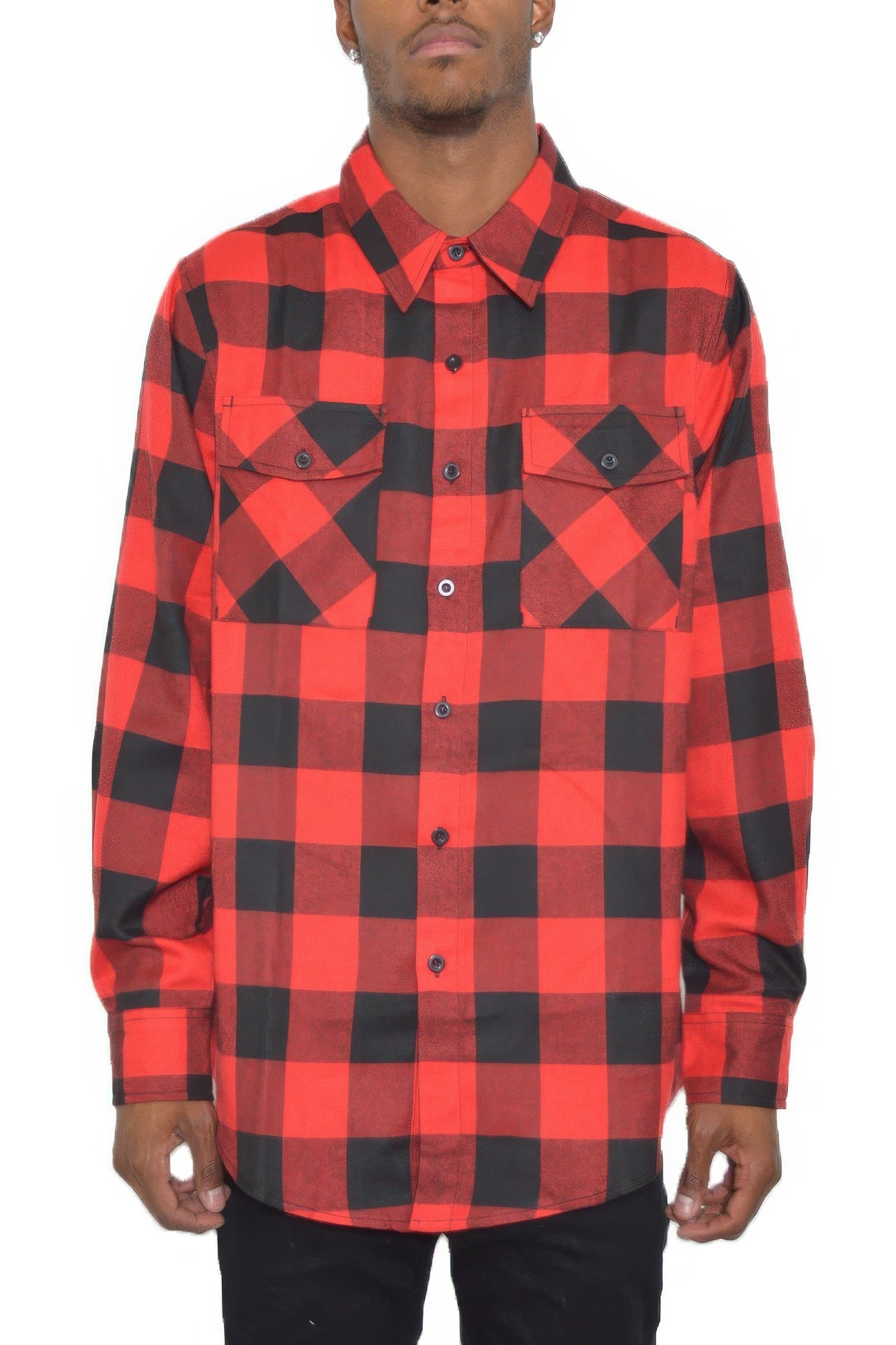 Checkered Long Sleeve Flannel Shirt - ZumBuys