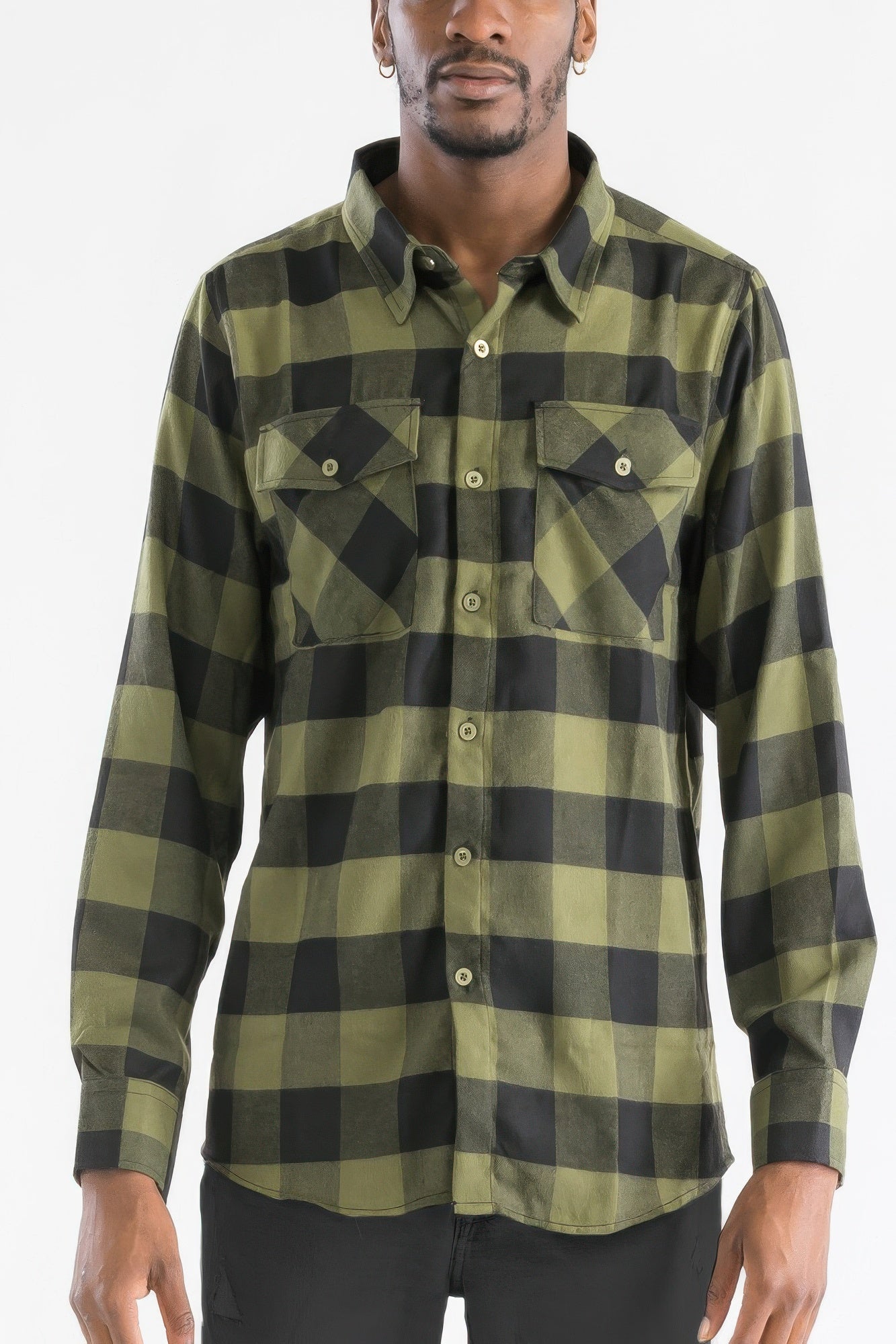 Checkered Long Sleeve Flannel Shirt - ZumBuys