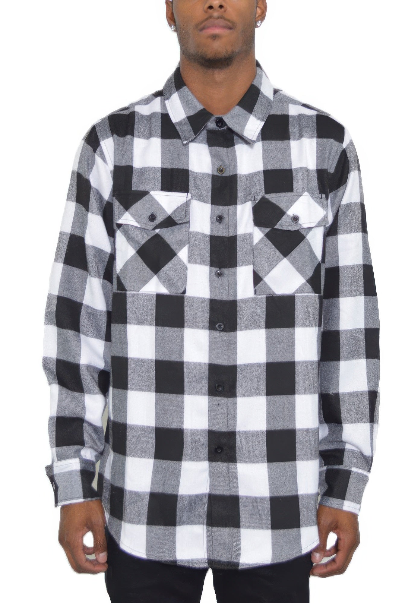 Checkered Long Sleeve Flannel Shirt - ZumBuys
