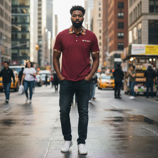 Checkered Plaid Short Sleeve Polo Shirt - ZumBuys