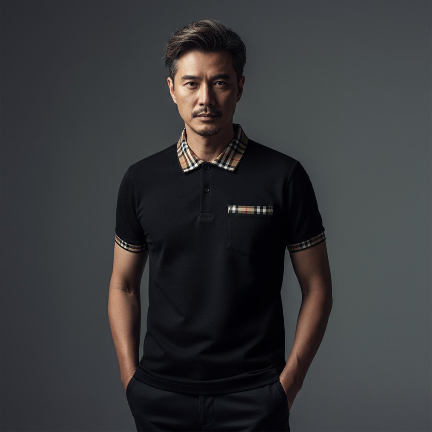 Checkered Plaid Short Sleeve Polo Shirt - ZumBuys