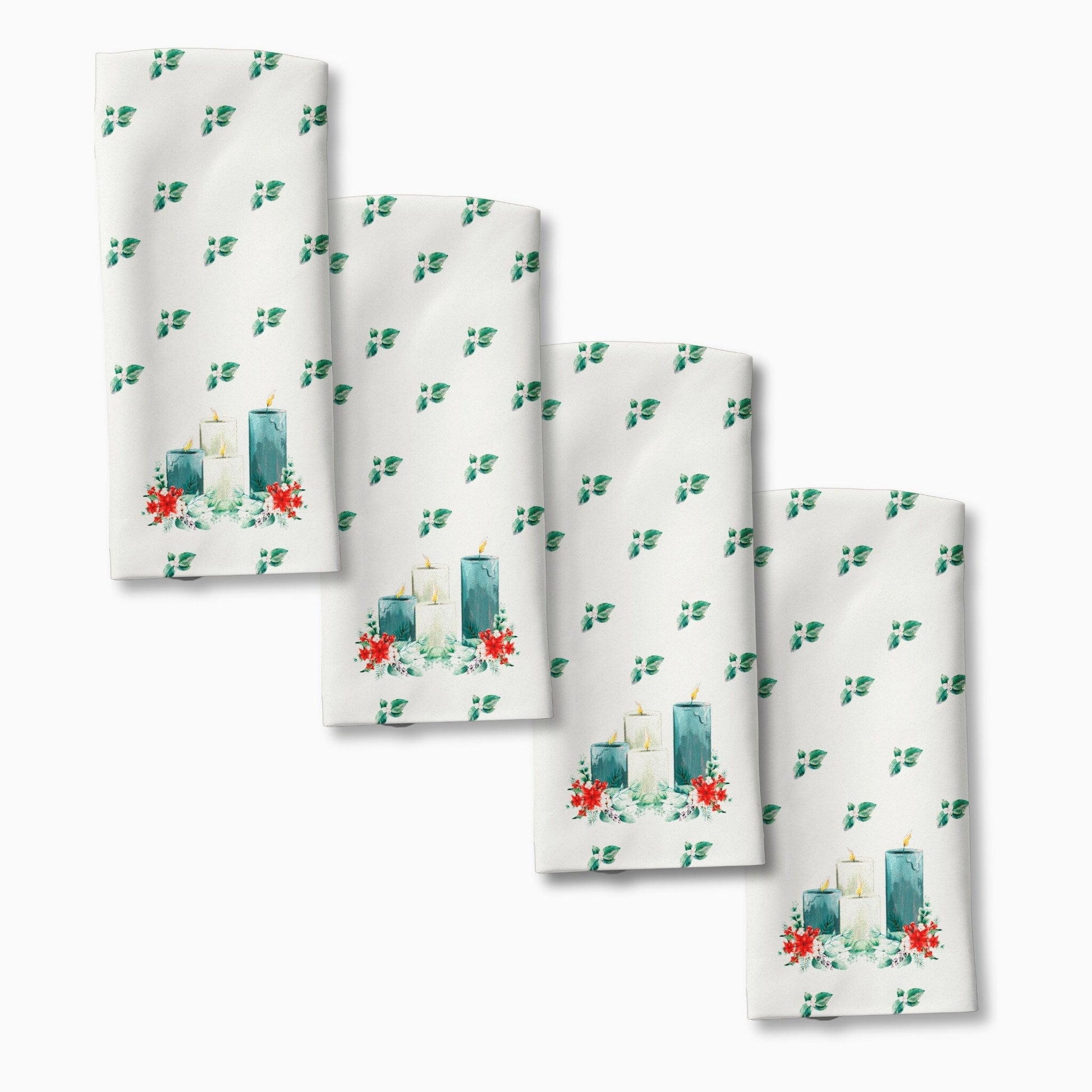 Christmas Candles Cloth Napkin Set of 4 - ZumBuys