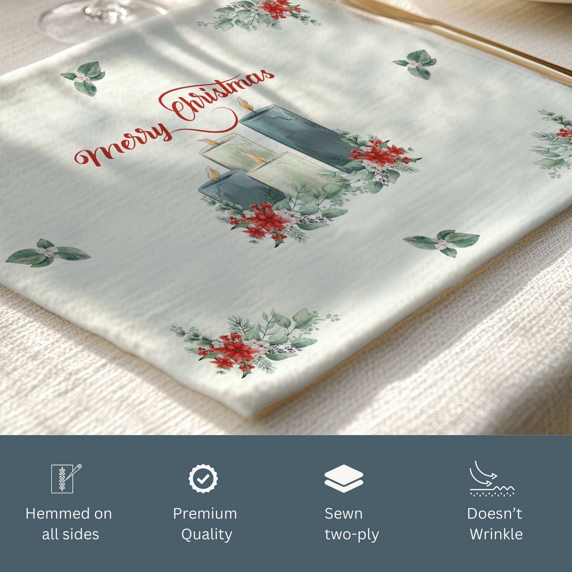 Christmas Candles Placemat, 2pc - ZumBuys