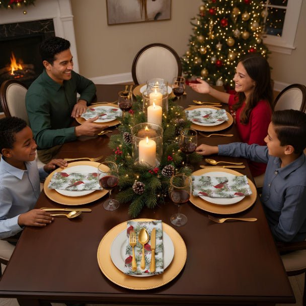 Christmas Cardinals Cloth Napkin Set of 4 - ZumBuys