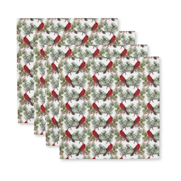 Christmas Cardinals Cloth Napkin Set of 4 - ZumBuys