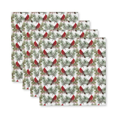 Christmas Cardinals Cloth Napkin Set of 4 - ZumBuys