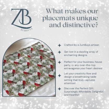 Christmas Cardinals Placemat Set of 4 - ZumBuys