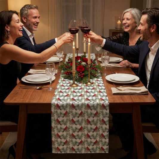 Christmas Cardinals Table Runner (Cotton, Poly) - ZumBuys