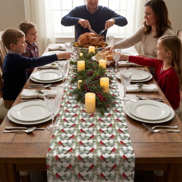 Christmas Cardinals Table Runner (Cotton, Poly) - ZumBuys