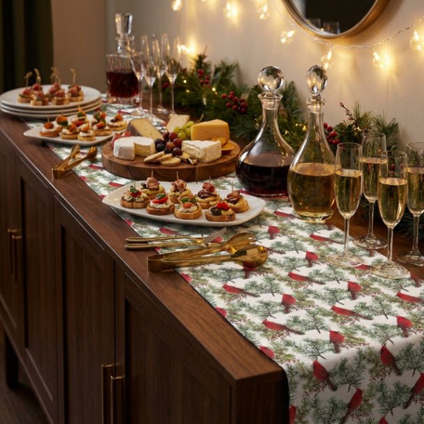Christmas Cardinals Table Runner (Cotton, Poly) - ZumBuys