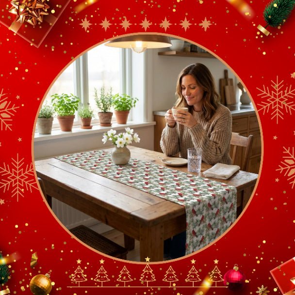 Christmas Cardinals Table Runner (Cotton, Poly) - ZumBuys