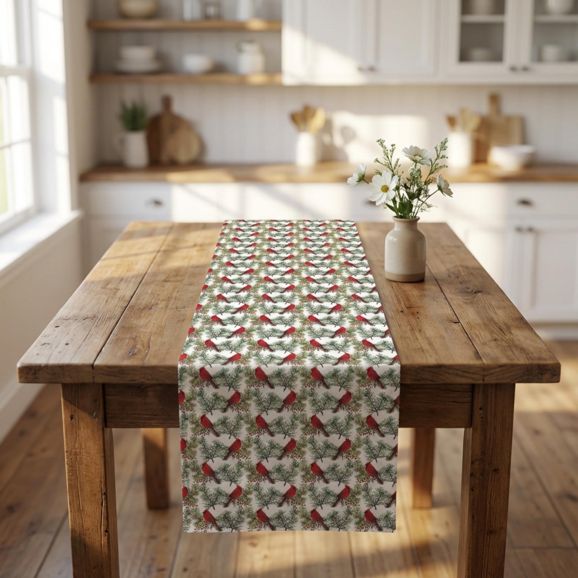 Christmas Cardinals Table Runner (Cotton, Poly) - ZumBuys