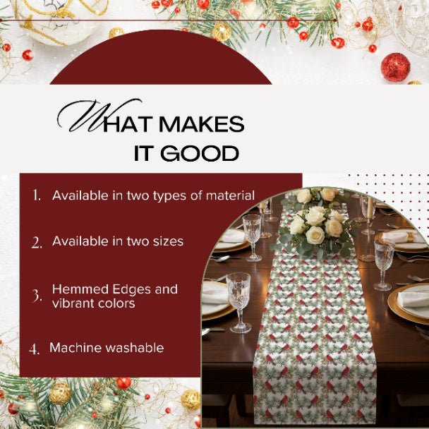 Christmas Cardinals Table Runner (Cotton, Poly) - ZumBuys