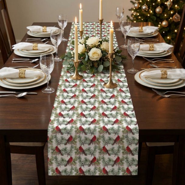 Christmas Cardinals Table Runner (Cotton, Poly) - ZumBuys